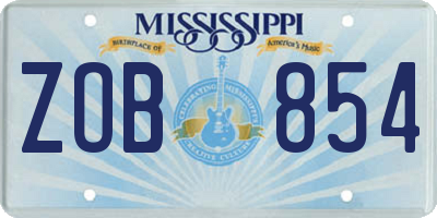 MS license plate ZOB854