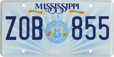MS license plate ZOB855
