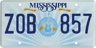 MS license plate ZOB857