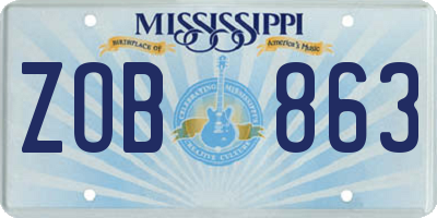 MS license plate ZOB863