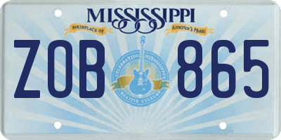 MS license plate ZOB865