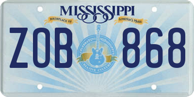 MS license plate ZOB868