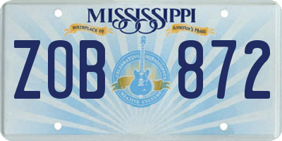 MS license plate ZOB872