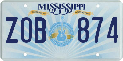 MS license plate ZOB874