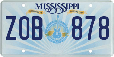 MS license plate ZOB878