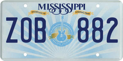 MS license plate ZOB882