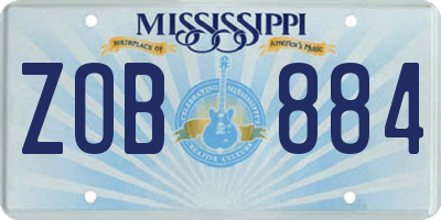 MS license plate ZOB884