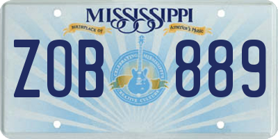 MS license plate ZOB889