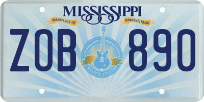 MS license plate ZOB890