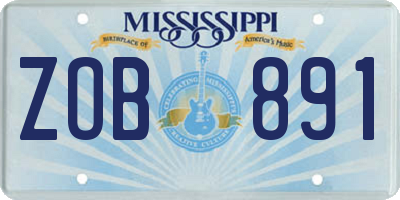 MS license plate ZOB891