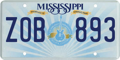 MS license plate ZOB893