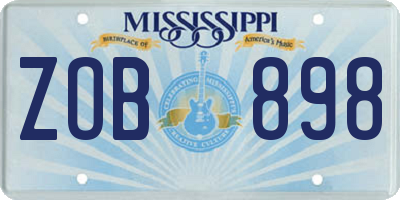 MS license plate ZOB898