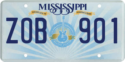 MS license plate ZOB901