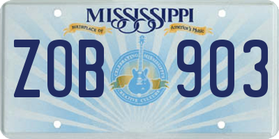 MS license plate ZOB903
