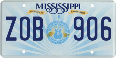 MS license plate ZOB906