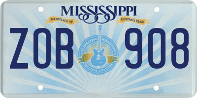 MS license plate ZOB908