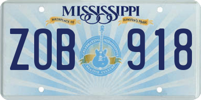 MS license plate ZOB918