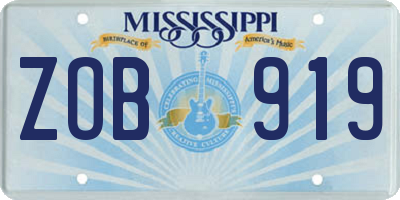 MS license plate ZOB919