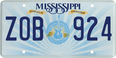 MS license plate ZOB924