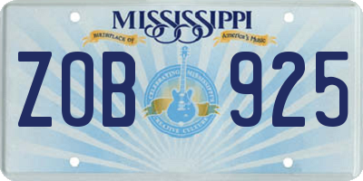 MS license plate ZOB925