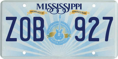 MS license plate ZOB927