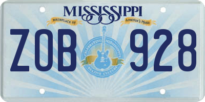 MS license plate ZOB928