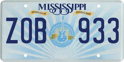 MS license plate ZOB933