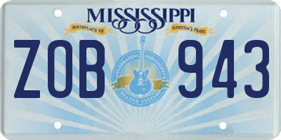 MS license plate ZOB943