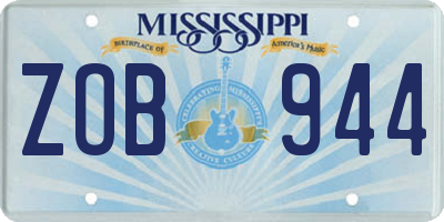 MS license plate ZOB944