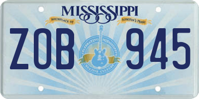 MS license plate ZOB945