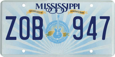 MS license plate ZOB947
