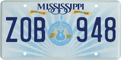 MS license plate ZOB948