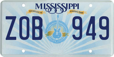 MS license plate ZOB949