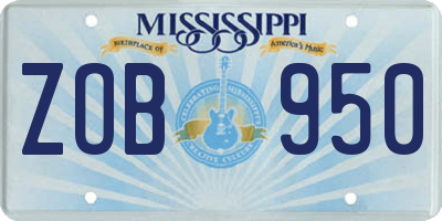 MS license plate ZOB950