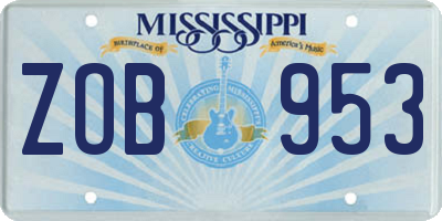 MS license plate ZOB953