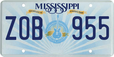 MS license plate ZOB955