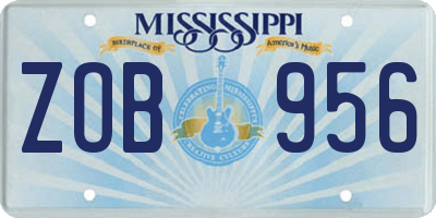 MS license plate ZOB956