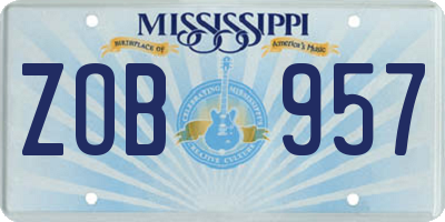 MS license plate ZOB957