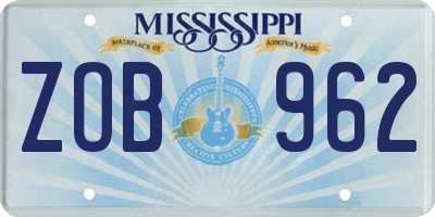 MS license plate ZOB962