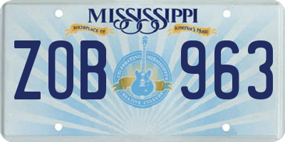 MS license plate ZOB963