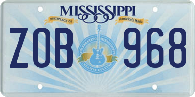 MS license plate ZOB968