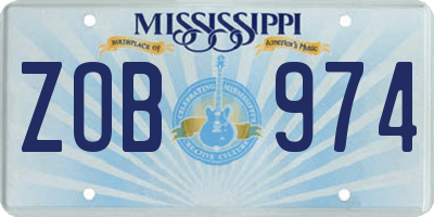 MS license plate ZOB974