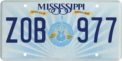 MS license plate ZOB977