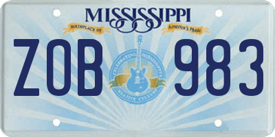 MS license plate ZOB983