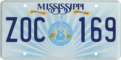 MS license plate ZOC169