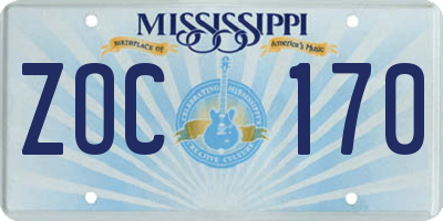 MS license plate ZOC170