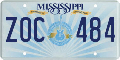 MS license plate ZOC484