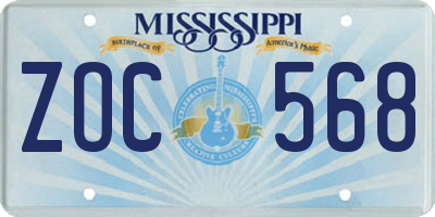 MS license plate ZOC568
