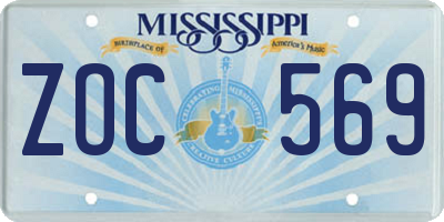 MS license plate ZOC569