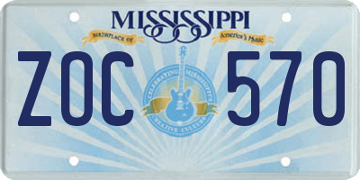 MS license plate ZOC570